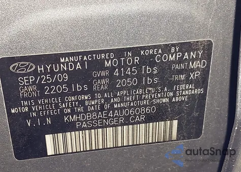 2010 Hyundai Elantra Touring Gls from USA, damaged, VIN KMHDB8AE4AU060860